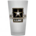 US Army Star Frosted and Foiled 16 oz Beer Glass 