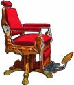 Kochs Barber Chair Red - all metal sign