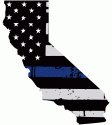 Law Enforcement LEO California FLAG with Blue Line all metal Sign.