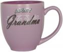 Army Grandma Scroll Design Silver Foiled Purple Pastel Bistro Mug