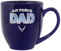 Air Force Dad Wing Design Silver Foiled Cobalt Blue Bistro Mug