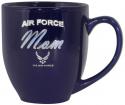 Air Force Mom Wing Design Silver Foiled Cobalt Blue Bistro Mug
