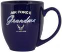 Air Force Grandma Wing Design Silver Foiled Cobalt Blue Bistro Mug