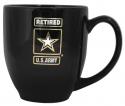 US Army Star Retired Gold Foiled Black Bistro Mug