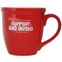 Support And Defend White Imprint on Red Bistro Mug