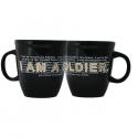 Army Soldier Creed Gold Foiled Wrap Imprint Black Bistro Mug