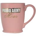 Army Proud Army Mom Gold Foiled Pink Bistro Mug