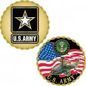 Army Star Emblem Challenge Coin With Apache Helo