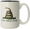 Don’t Tread On Me Full Color Log Imprint on White Out/Black In El Grande Mug