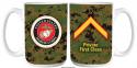 MARINE CORP EMBLEM PFC 15OZ CERAMIC SUBLIMATION MUGS