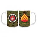 Marine Corps Emblem and E-5 Sergeant with Digital Pattern Full Color Sublimation