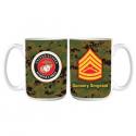 Marine Corps Emblem and E-7 GySgt with Digital Pattern Full Color Sublimation on