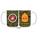 Marine Corps Emblem and E-8 First Sgt with Digital Pattern Full Color Sublimatio
