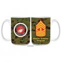 Marine Corps Emblem and E-9 MGySgt with Digital Pattern Full Color Sublimation o