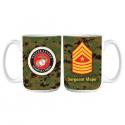 Marine Corps Emblem and E-9 Sgt Major with Digital Pattern Full Color Sublimatio