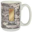 US Army Star Second Lieutenant 0-1 Full Color Sublimation on White 15oz Mug