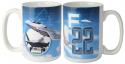 F22 with Planes Full Color Sublimation on White 15 oz Mug