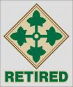 Army 4th Infantry Division Retired Decal 