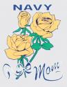 Navy Mom with Roses Decal
