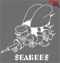 Navy Seabees White Jumbo Vinyl Transfer