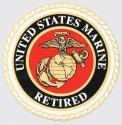 United States Marine Corps Retired with Eagle Globe and Anchor Logo Decal