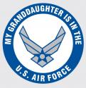 My Granddaughter is in the US Air Force with Wing Logo Decal