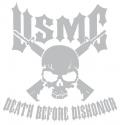 USMC Death Before Dishonor with Skull and Crossed Rifles Jumbo Vinyl Transfer
