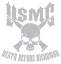 USMC Death Before Dishonor with Skull and Crossed Rifles Jumbo Vinyl Transfer