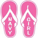 Navy Girl Flip Flop Vinyl Transfer