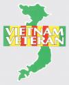 Vietnam Veteran with Green Map and Ribbon Decal