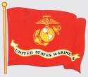 United States Marine Corps Wavy Flag with Eagle Globe and Anchor Logo Decal
