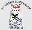 Army 505th Parachute Infantry Regiment Ft Bragg NC Decal 