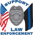 SUPPORT LAW ENFORCEMENT CROSS FLAG DECAL