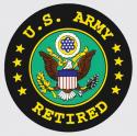 US Army Retired with Crest Logo Decal