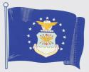 US Air Force Crest Wavy Flag Decal 