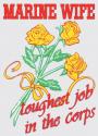 Marine Wife Toughest Job in the Corps with Roses Decal