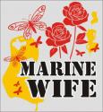 Marine Wife with Butterfly and Rose Logo Decal