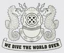 Navy Diver Helmet Silver Decal