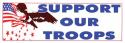 Support Our Troops with Eagle and Flag Logo Bumper Sticker 