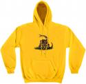 Don't Tread On Me, yellow hooded sweat-shirt FRONT