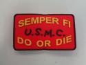 Semper Fi  USMC  Do Or Die Rubber Velcro Patch