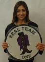 US NAVY SEAL TEAM One (1)  all metal Sign 16" Round