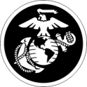USMC Logo (White on Black) Decal