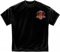 EMT, EMS, We Will Never Forget, 9-11-01, black short-sleeve T-Shirt FRONT