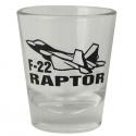 F-22 Raptor with Plane Logo on 1.5 ounce Shot Glass