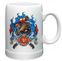 FIRE DOG FIRST IN LAST OUT STONEWARE MUG