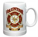  VOLUNTEER FIREFIGHTER STONEWARE MUG 