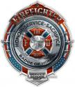 CHROME BADGE FIREFIGHTER DECAL