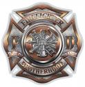 FIRE DEPT POLISHED BRASS DIAMOND PLATE BUGLE RANKING DECAL