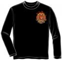Firefighter Fire Rescue, American Made, black long-sleeve T-Shirt FRONT